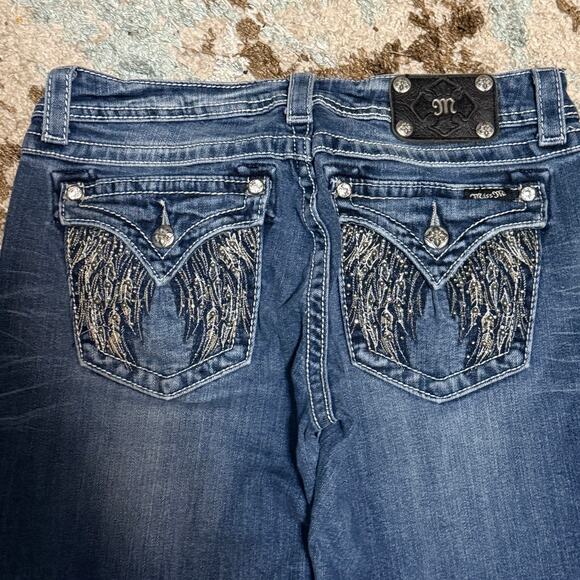 Miss Me Angel Wings Low Rise Skinny Jeans Size 31x31 Y2K - Picture 1 of 6